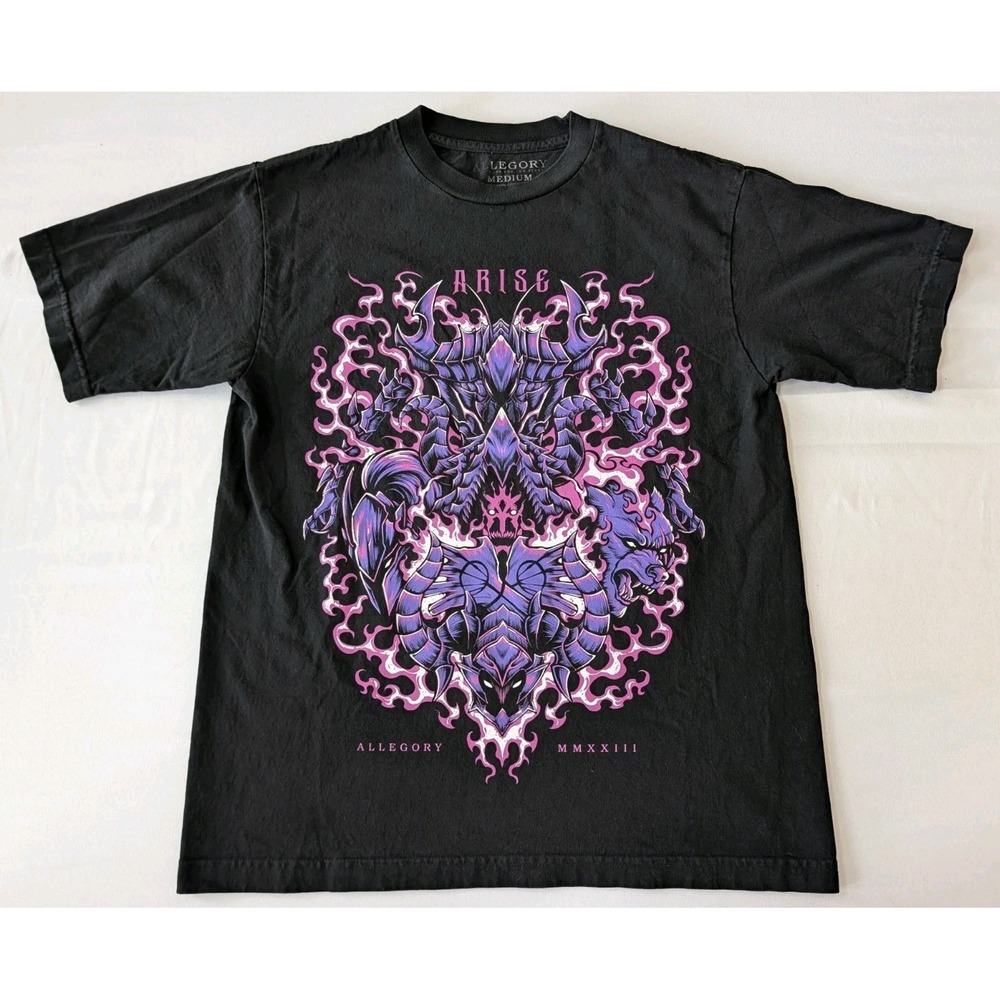 Allegory Brand Graphic T Shirt Black Arise MMXXIII Dark Fantasy Men's Medium USA